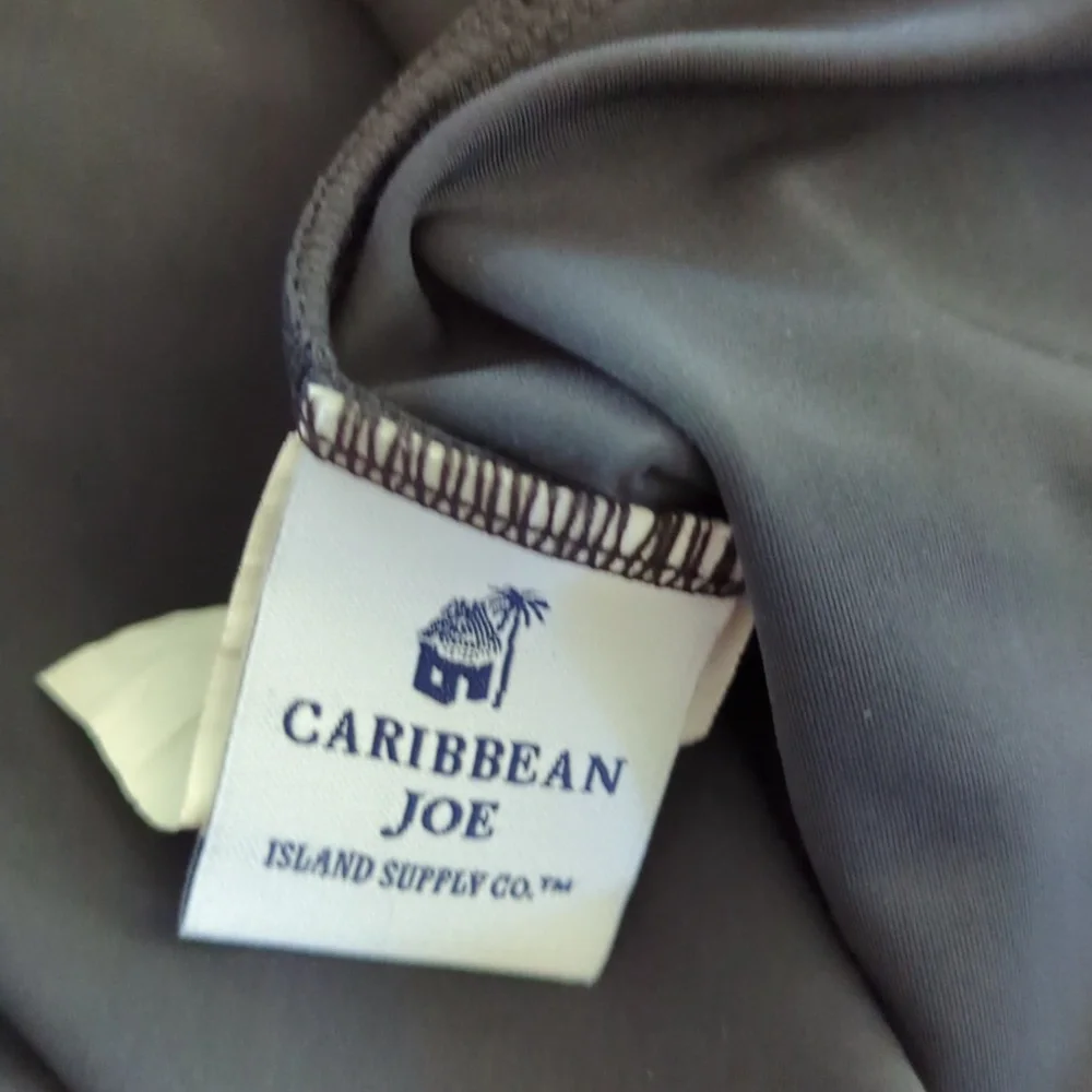 Caribbean Joe Size 10 Black Tankini Swim Suit Bikini Top